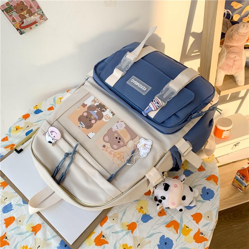 Snugglify - Bear Friends & Cow Backpack With Cow Keychain