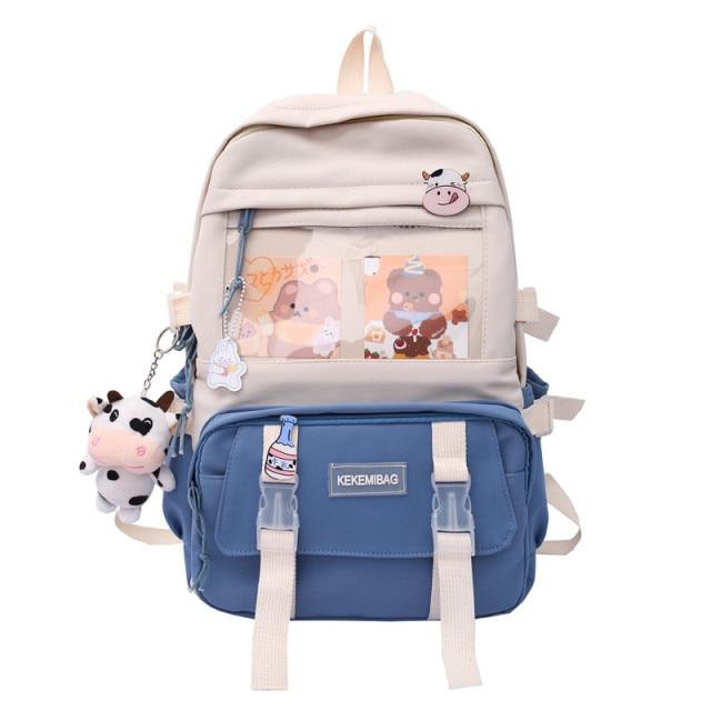 Snugglify - Bear Friends & Cow Backpack With Cow Keychain
