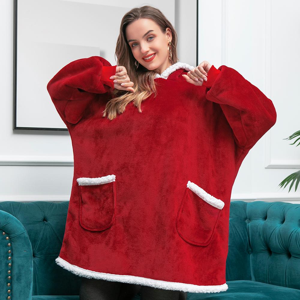 Snugglify - Christmas Warm Red Hoodie Blanket