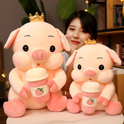 Snugglify - Chubby Strawberry Boba-Loving Pig