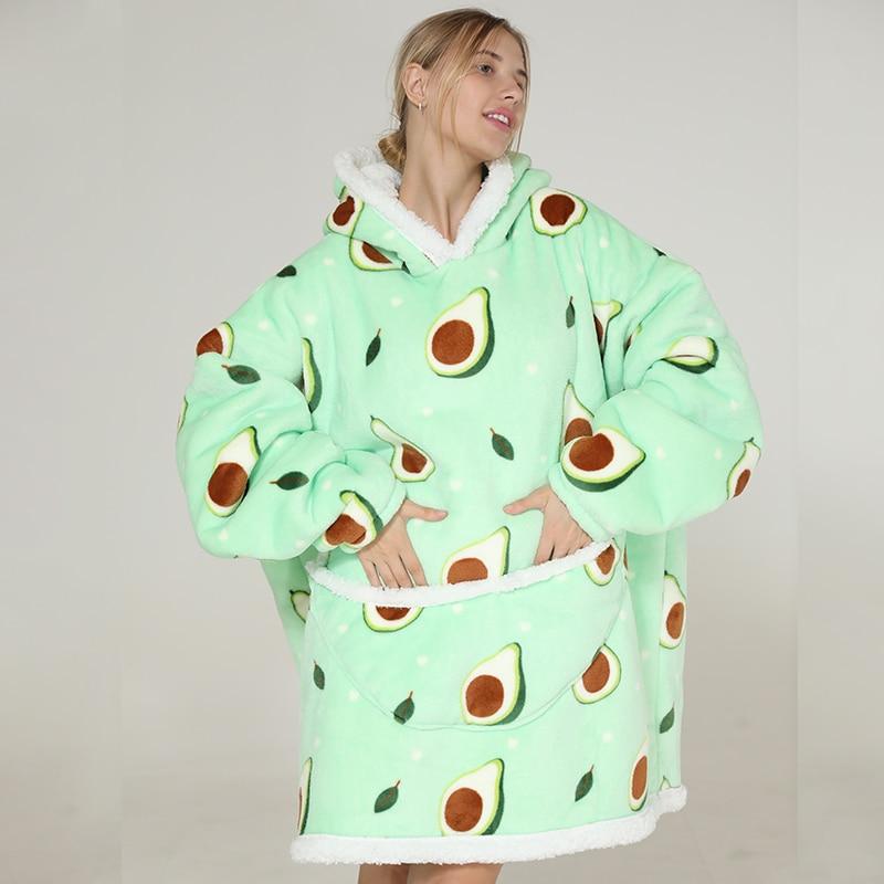 Snugglify - Cute Avocado Hoodie Blanket