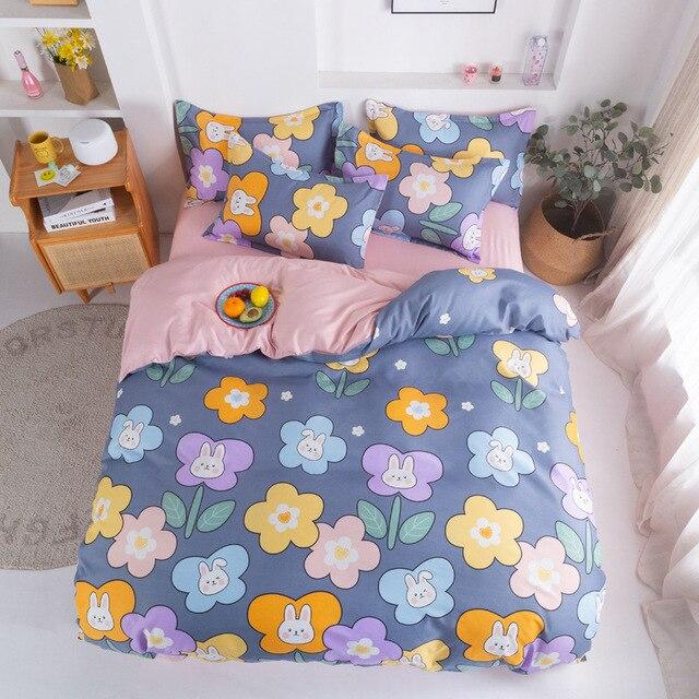 Snugglify - Flower Bunny Print Bedding Set