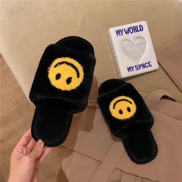 Snugglify - Fluffy Smile Open-toe Slippers