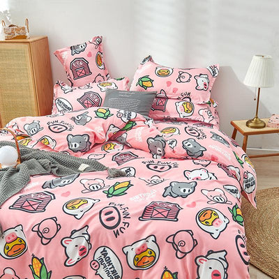 Snugglify - Funny Pig Pink Bedding Set