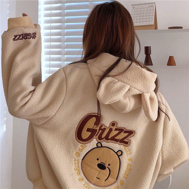 Snugglify - Grizzly Bear Zip-Up Oversized Hoodie