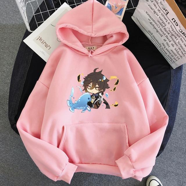Snugglify - Lovely Anime Zhongli With Fish Hoodie