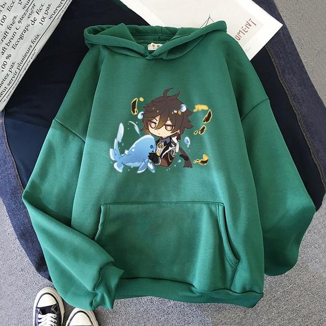 Snugglify - Lovely Anime Zhongli With Fish Hoodie
