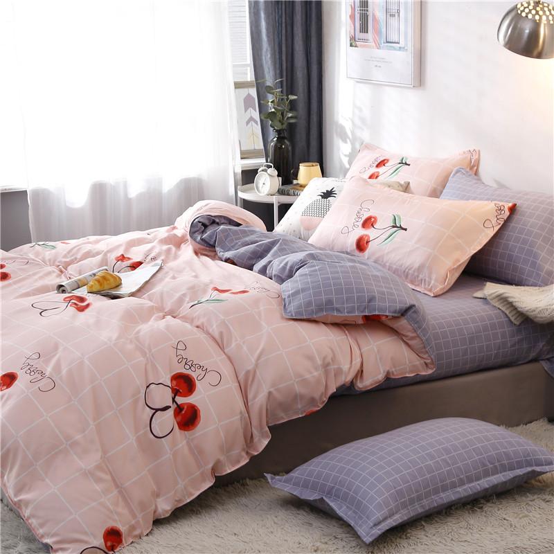Snugglify - Pink & Grey Cherry Bedding Set