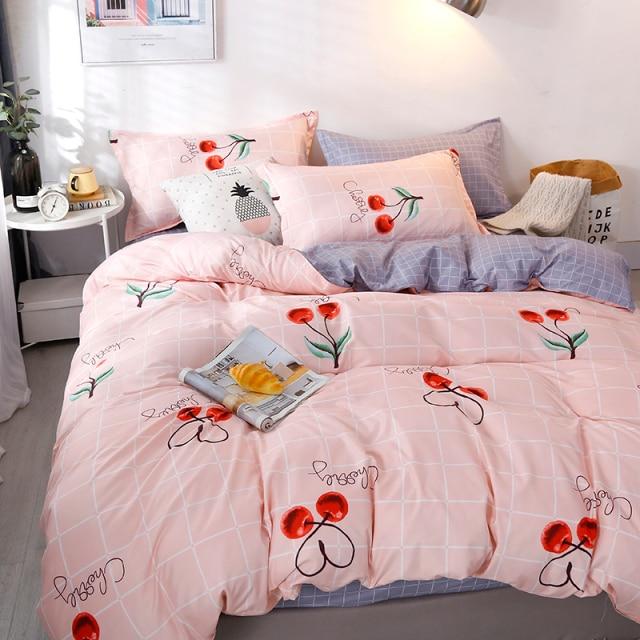 Snugglify - Pink & Grey Cherry Bedding Set