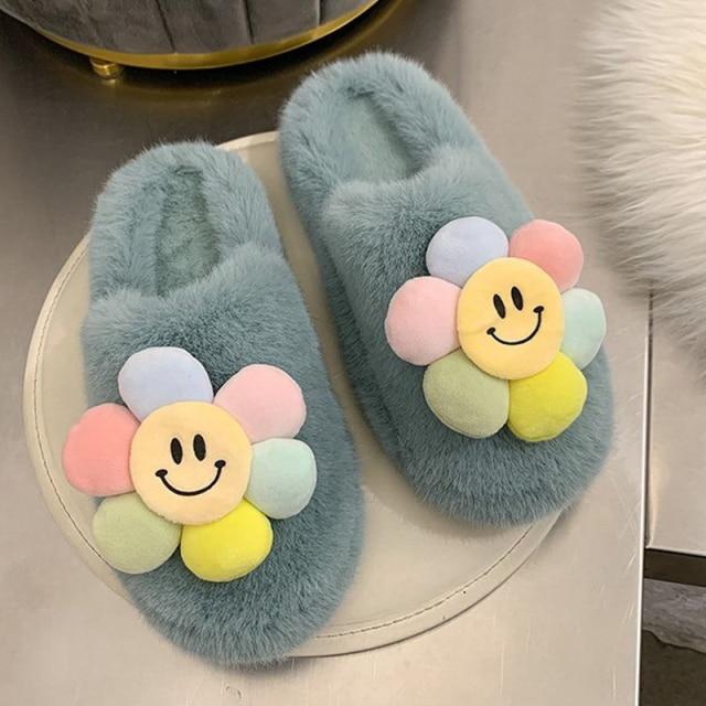 Snugglify - Rainbow Flower Smile Slippers