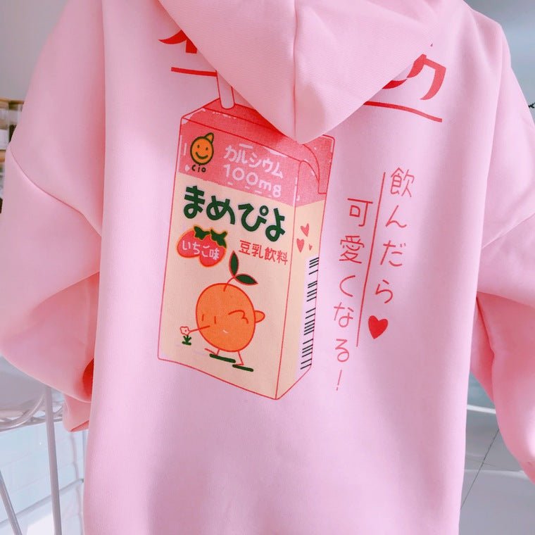 Snugglify - Yummy Strawberry Milk Pink Hoodie